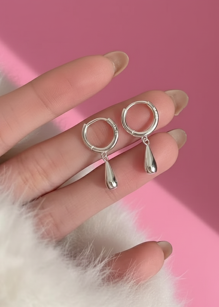 Brinco gota em aço