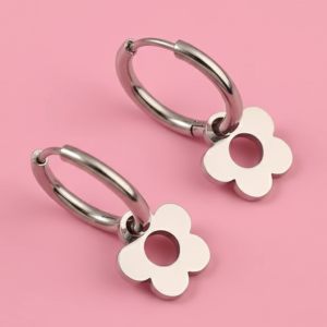 Brinco Flor em aço