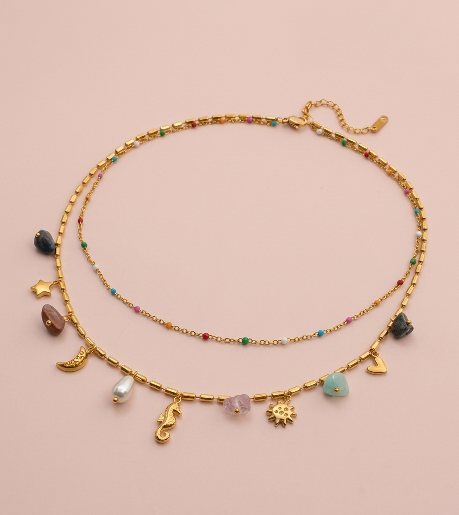 Conjunto colar praia